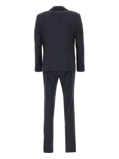 Manuel Ritz Notched-lapel Single-breasted Suit In Blue