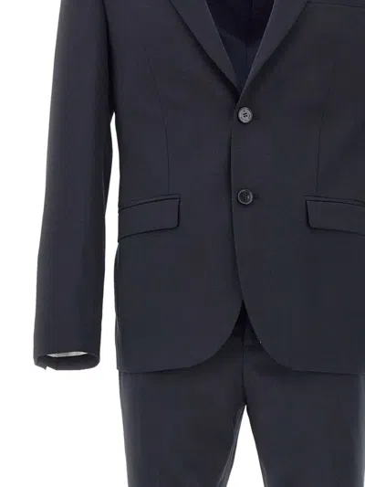 Manuel Ritz Notched-lapel Single-breasted Suit In Blue