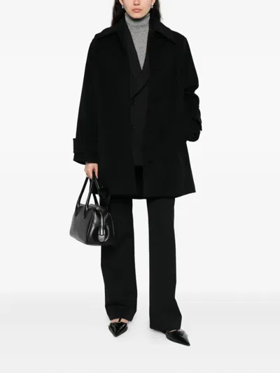 Joseph Buttoned Single-breasted Coat In Black
