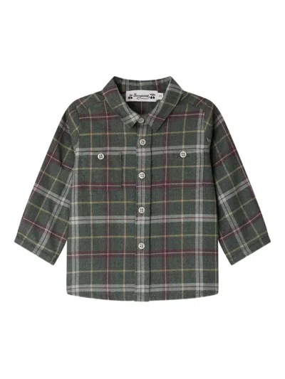 Bonpoint Checked Pocketed Shirt In Green