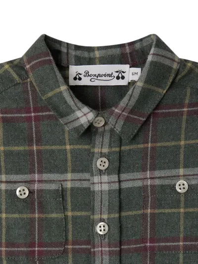 Bonpoint Checked Pocketed Shirt In Green