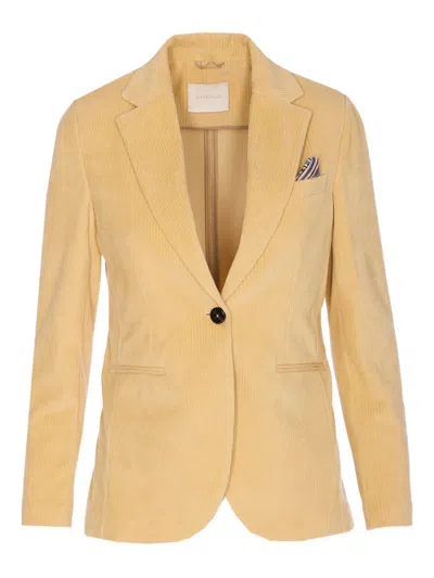 Circolo 1901 Notched Lapel Jacket With Multiple Pockets In Orange
