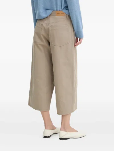 Samsoe & Samsoe Cotton Cropped Trousers In Neutral
