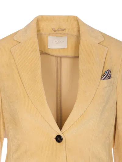 Circolo 1901 Notched Lapel Jacket With Multiple Pockets In Orange