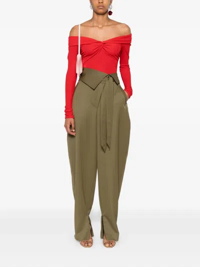 Blumarine Twist-detail Off-shoulder Top In Red