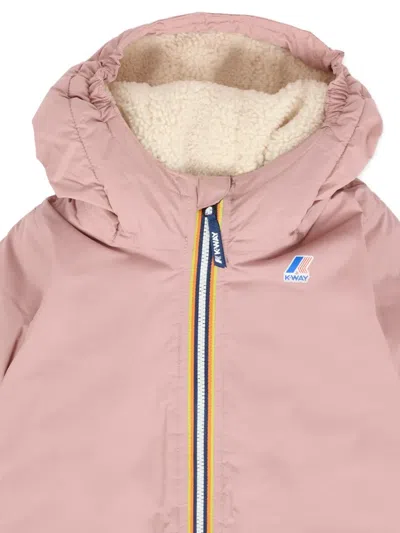 K-way Hooded Padded Jacket In Pink