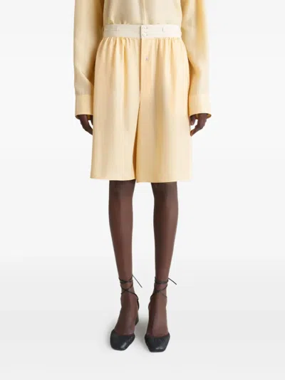 Lemaire Button-front Shorts In Yellow