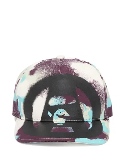 A Bathing Ape Map Camo Baseball Cap In Multi