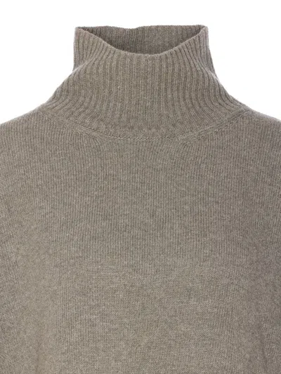 Roberto Collina Turtleneck Long-sleeved Sweater In Gold