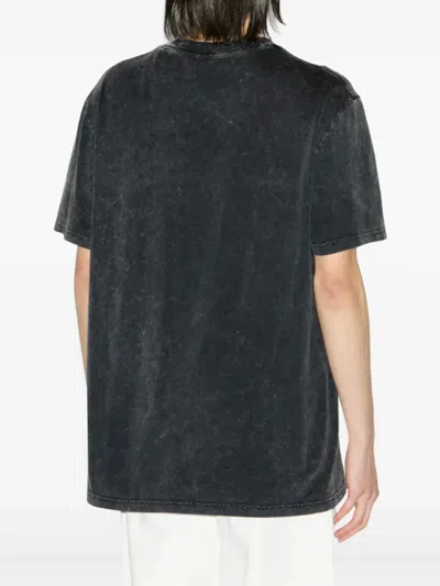 Isabel Marant Graphic Print Crewneck Short Sleeve T-shirt In Black