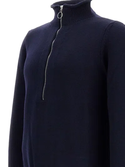 拉链领开合毛衣