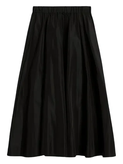 松紧裤腰中长半身裙