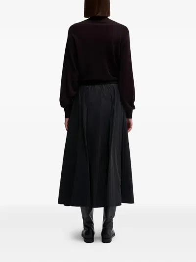 松紧裤腰中长半身裙