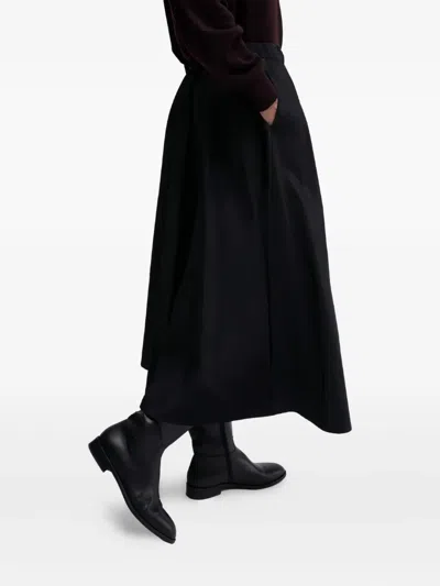 松紧裤腰中长半身裙