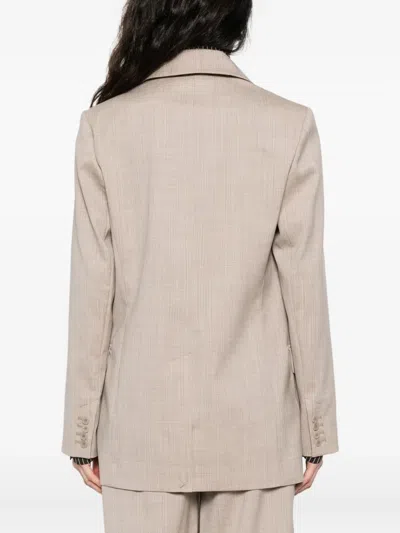 Joseph Double-breasted Checked Blazer In Neutral