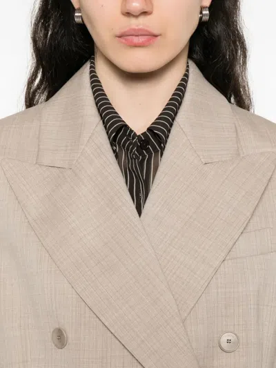 Joseph Double-breasted Checked Blazer In Neutral