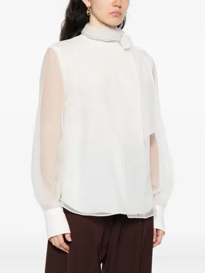 蝴蝶结细节长袖罩衫