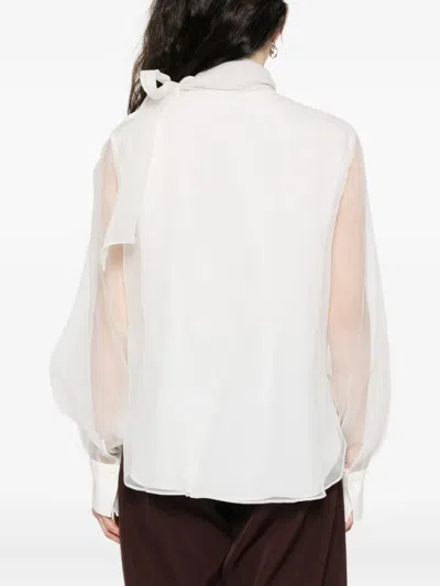 蝴蝶结细节长袖罩衫