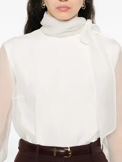 蝴蝶结细节长袖罩衫