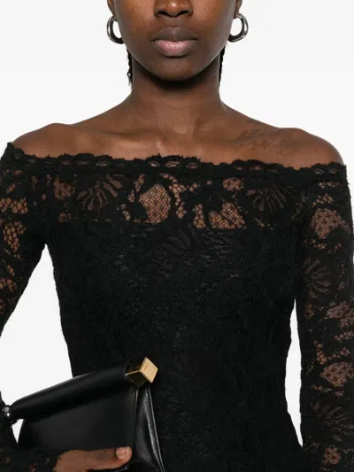 Manurí Lace-embellished Boat-neck Maxi Dress In Black