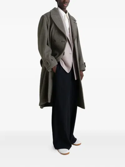 Lemaire Belted Coat In Gray