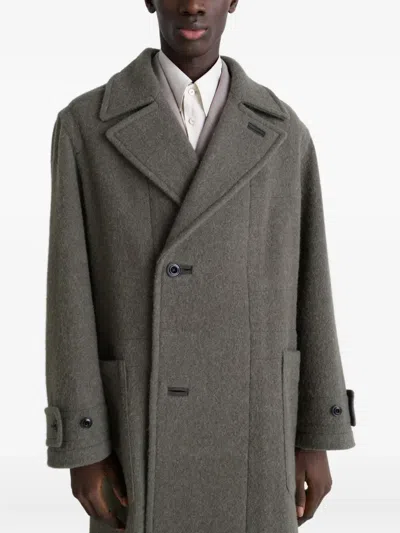 Lemaire Belted Coat In Gray