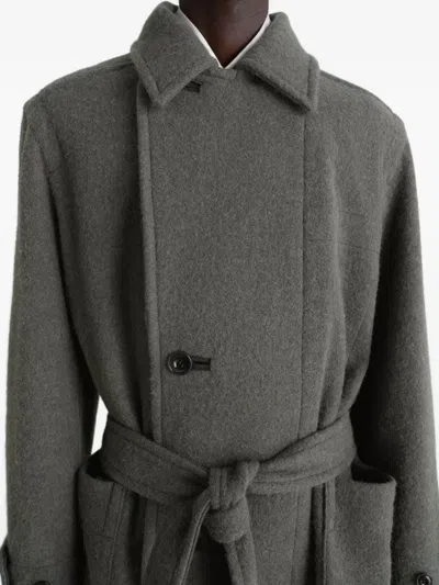 Lemaire Belted Coat In Gray