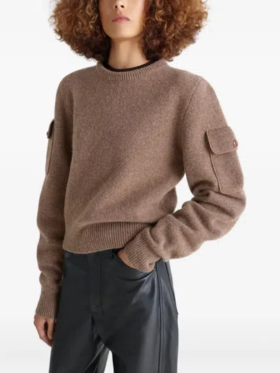 Lemaire Sweater With Pockets In Brown