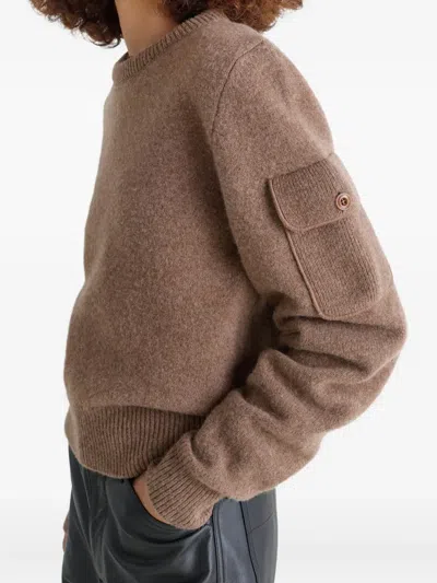 Lemaire Sweater With Pockets In Brown