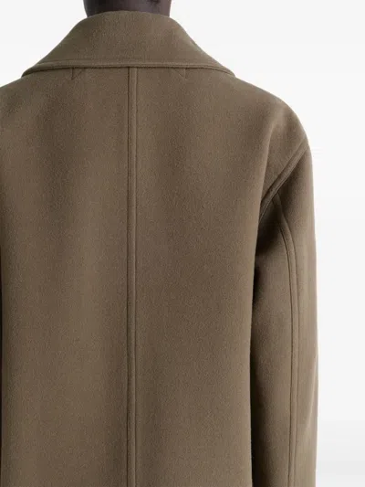 Lemaire Double-breasted Jacket In Brown