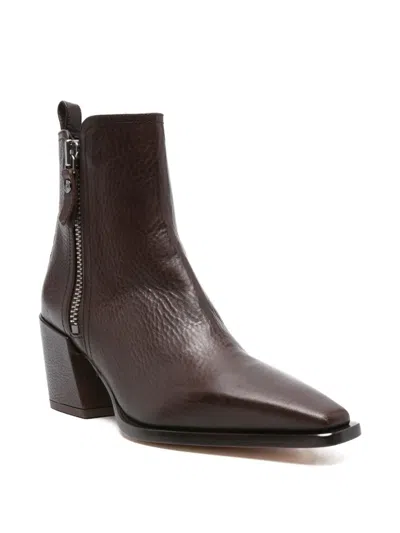 Agl Attilio Giusti Leombruni 70mm Abigail Block-heel Ankle Boots In Brown
