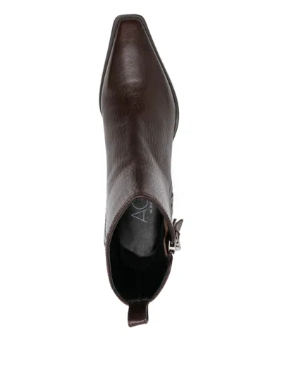 Agl Attilio Giusti Leombruni 70mm Abigail Block-heel Ankle Boots In Brown