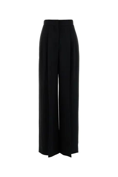 Alberta Ferretti Cady Stretch Wide Leg Trousers In Black