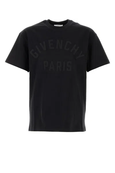 Givenchy Black T-shirt With Maxi Logo On The Front In Cotton Man