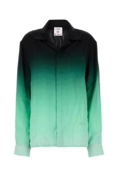 Casablanca Gradient Geometric-pattern Shirt In White