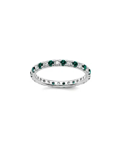 Lab Grown Gemstones 14k 1.75 Ct. Tw. Lab-grown Diamond & Lab-grown Alexandrite Eternity Ring In Metallic