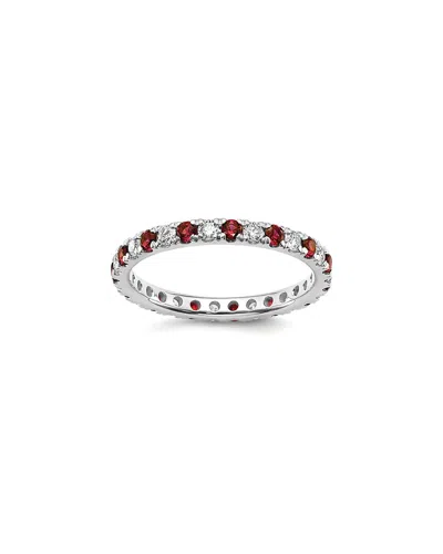 Lab Grown Gemstones 14k 1.75 Ct. Tw. Lab-grown Diamond & Lab-grown Ruby Eternity Ring