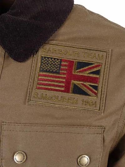 Barbour Workers Wax Jacket With Classic Collar In Brown