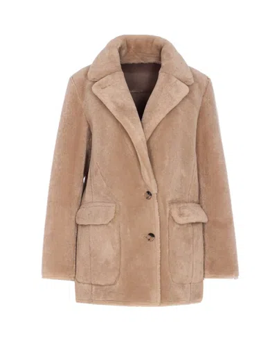 Urbancode Reversible Faux Fur Coat With Suede Interior In Brown
