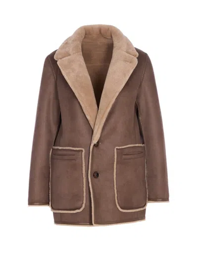 Urbancode Reversible Faux Fur Coat With Suede Interior In Brown