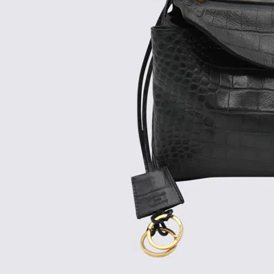 Balenciaga Women`s Medium Rodeo Crocodile Embossed Bag In Black In Brown