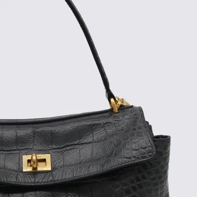 Balenciaga Women`s Medium Rodeo Crocodile Embossed Bag In Black In Brown