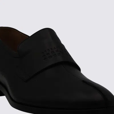 Mm6 Maison Margiela Split-toe Loafers In Black Calf Leather In Black