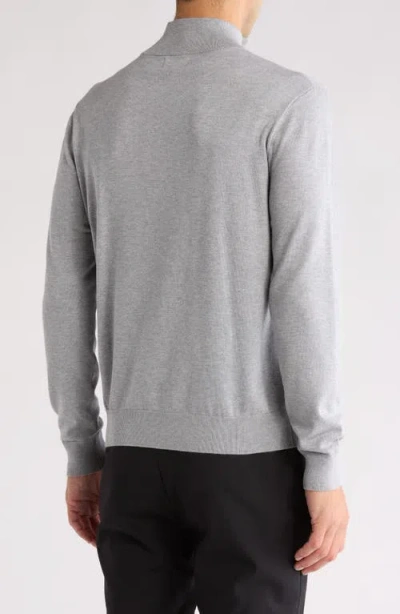 Tom Baine Solid Quarter Zip Pullover In Gray