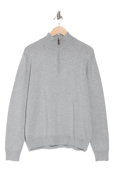 Tom Baine Solid Quarter Zip Pullover In Gray