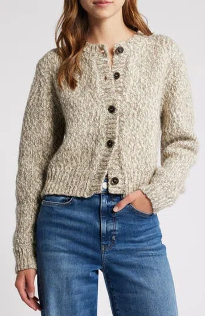 Frame Marl Wool Blend Cardigan Sweater In Multi