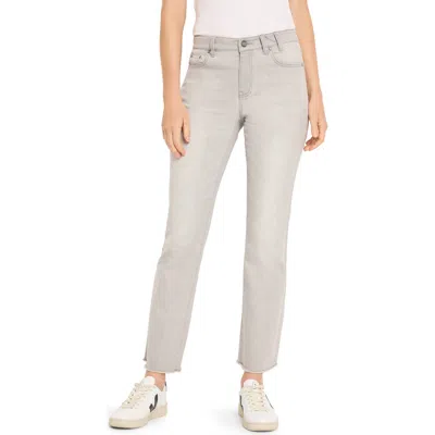Nic + Zoe Nic+zoe Frayed Ankle Demi Bootcut Jeans In Silver