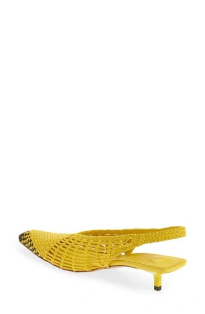 Jacquemus Woven Slingback Shoes With Pointed Toe In Yellow