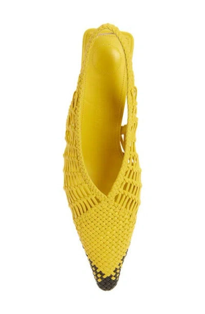 Jacquemus Woven Slingback Shoes With Pointed Toe In Yellow