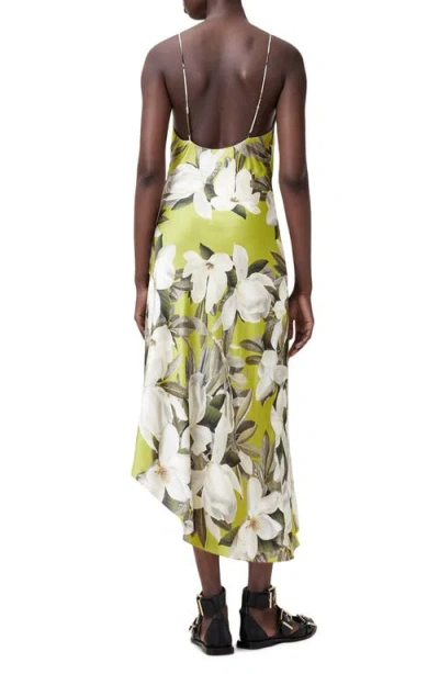 Allsaints Womens Revive Stem Gr Alexia Flora-print Woven Midi Dress In Revive Stem Green
